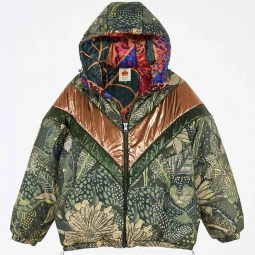 FARM Rio reversible jacket Cool Leopard green - Picture 2 of 16